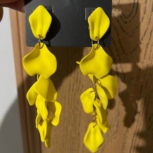 Yellow Petal Earrings NWT